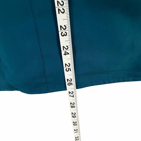 Greys Anatomy Barco Riley Scrub Top M Bahama Blue 3 Pocket Mock Wrap Medical - Picture 7 of 11